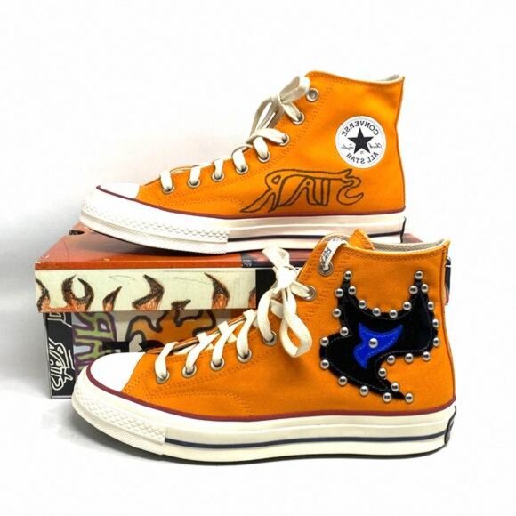 Converse x Come Tees Chuck 70 Shoes Orange Canvas A01762C High Sneakers Women - Picture 3 of 12